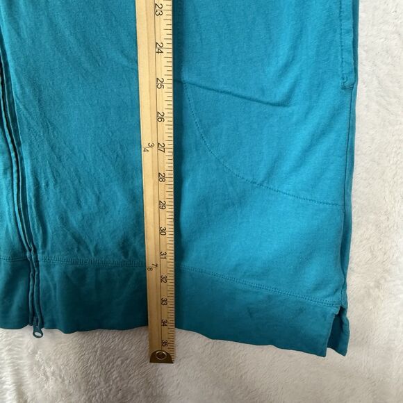 LL Bean Bright Blue Full Zip Hooded 3/4 Sleeve Beach Swim Cover Up Dress Small - Picture 9 of 14